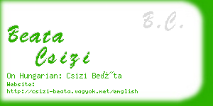 beata csizi business card